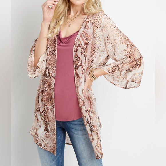 Maurices Snake Print Kimono S/M - Picture 1 of 6